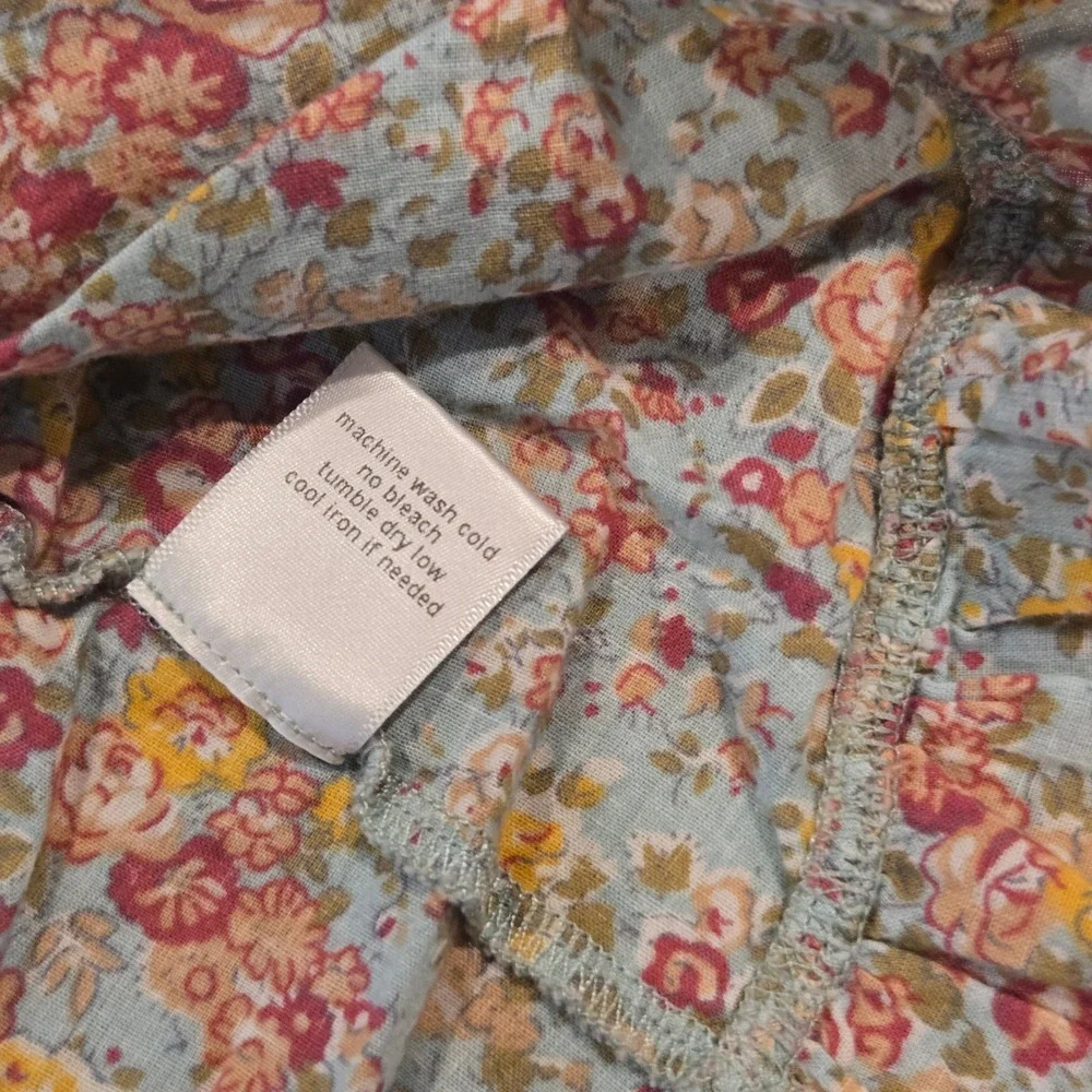 Little Minis Floral Ruffle Romper Light Blue Pink‎ Cotton 18-24 Months